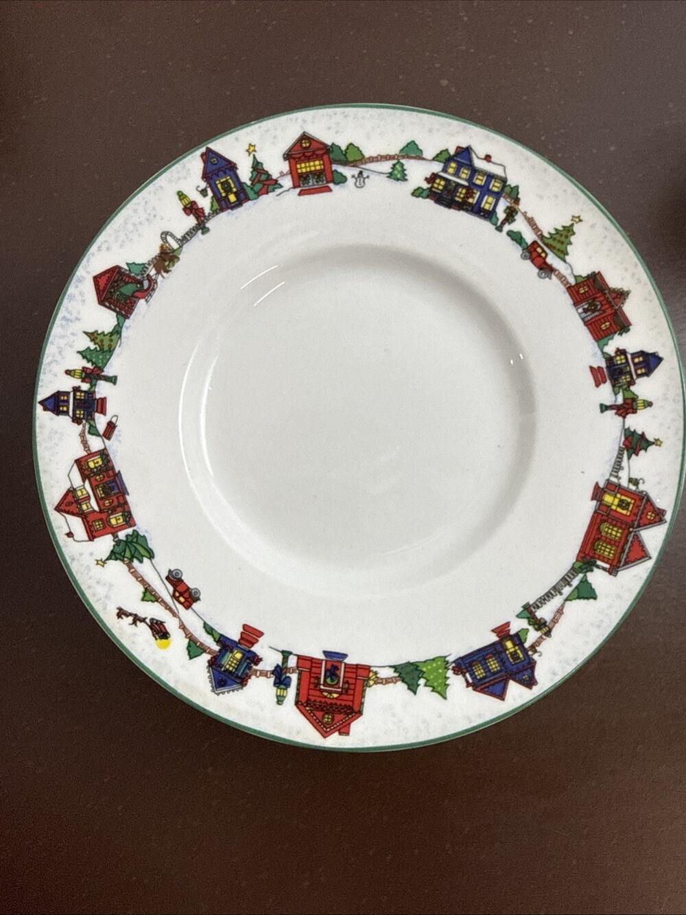 Cooks Club Falls Church Bread Plates Set/8 — 6 1/4” Christmas Village VTG